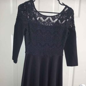 Detailed lace top "little black dress"